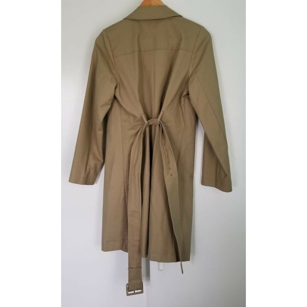Isaac Mizrahi Live Trench Coat Jacket Womens Khaki Tan Size XS Lined Belt NWOT - Picture 2 of 10